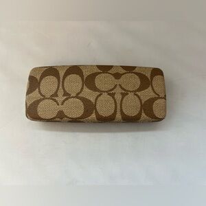 Coach Tan and Brown Patterned Eyeglass Case
